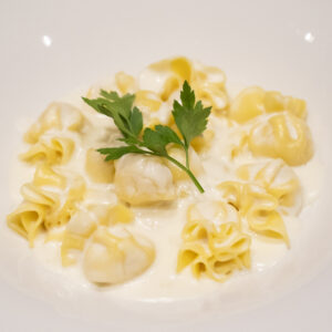 Fiocchi de pera i gorgonzola als 4 formatges